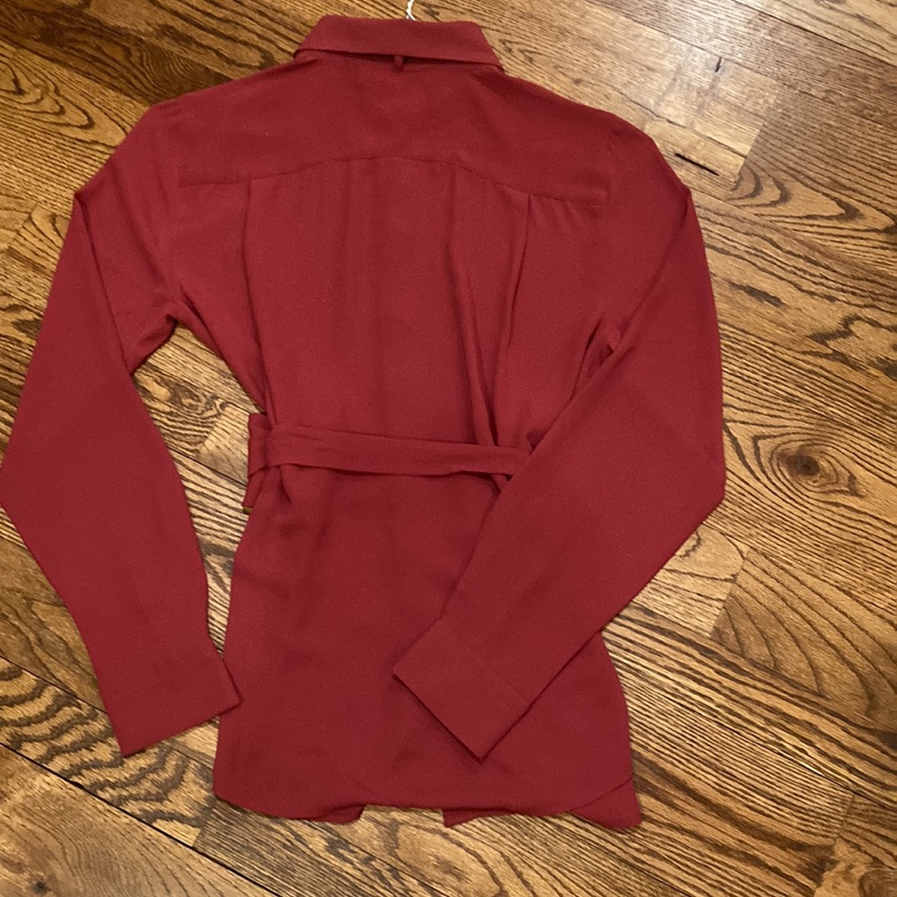 Ann Taylor Loft Cranberry Color Blouse View 2